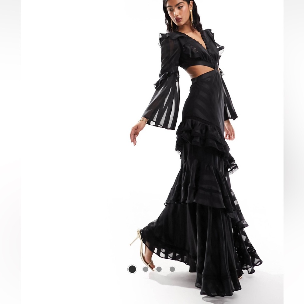 ASOS Black Cut-out Maxi Dress